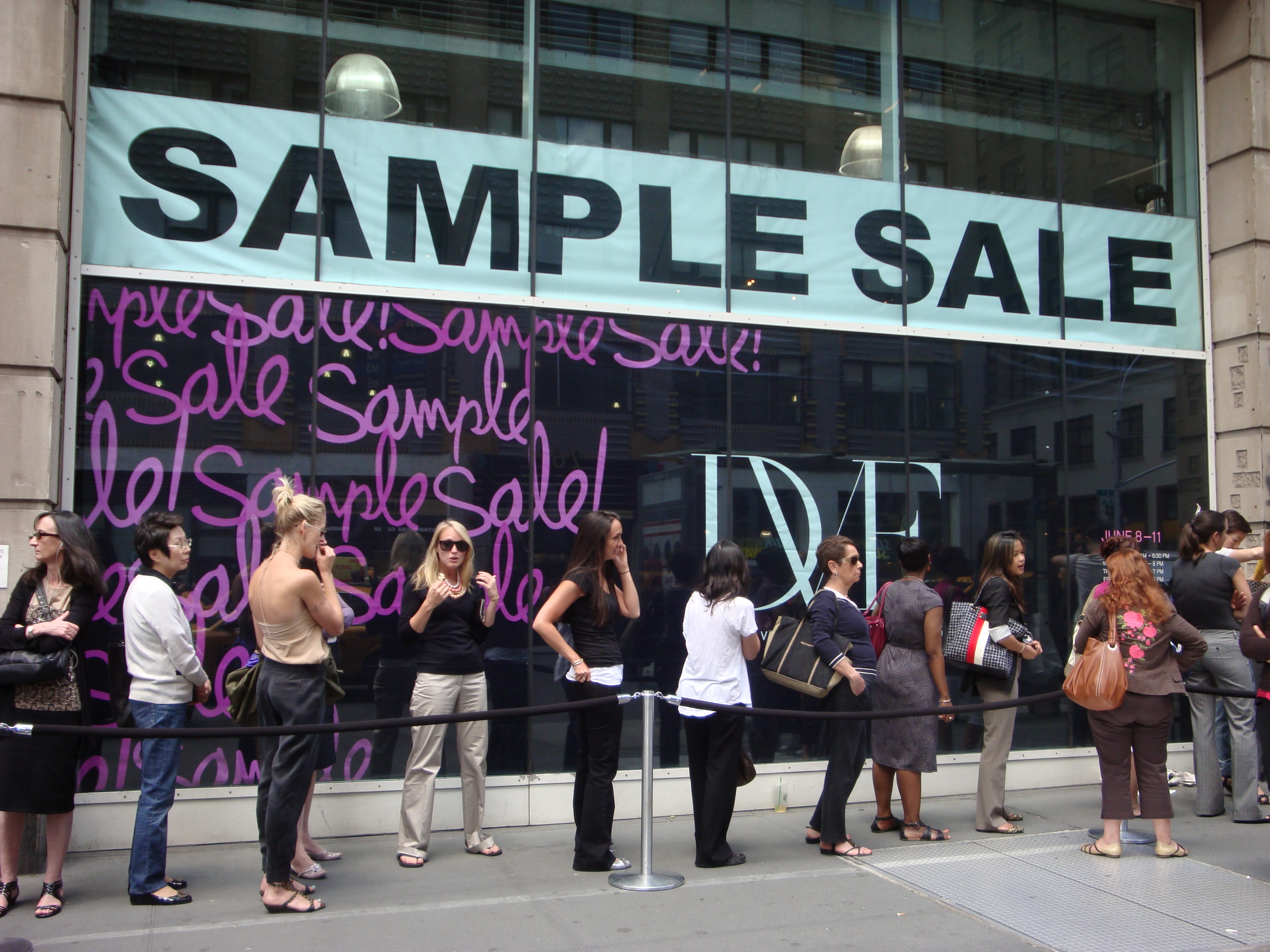 sample sale line